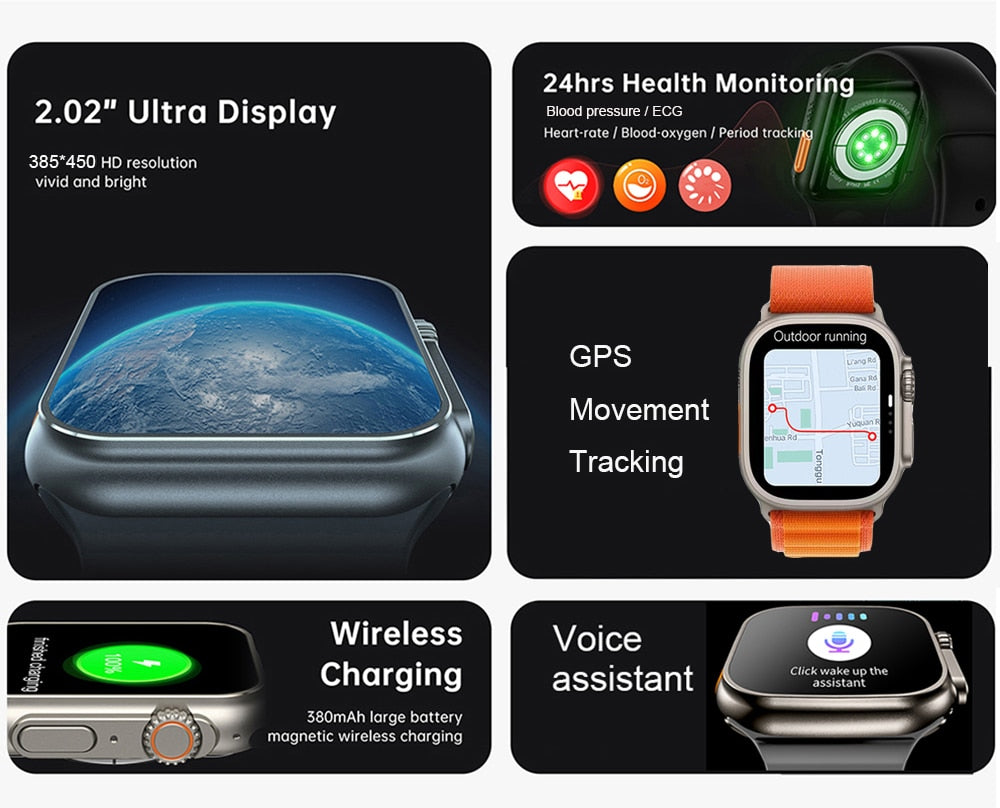 Smart Watch Ultra Max + Garrafa inteligente térmica com LED